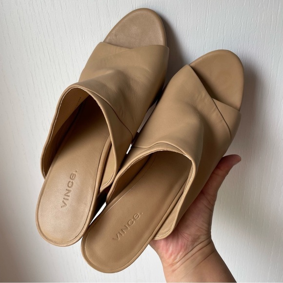 Vince Heath Leather Mule Nude Size 10 - Picture 6 of 11
